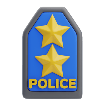 3D Police Two Star Badge Illustration png