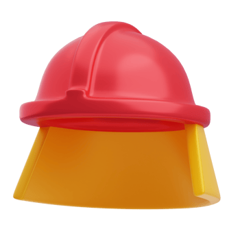 3D Firefighter Safety Helmet Illustration png
