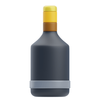 3D Soy Sauce Bottle Grocery Illustration png