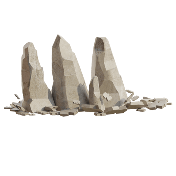 3D Fantasy Earth Element Rock Formation png