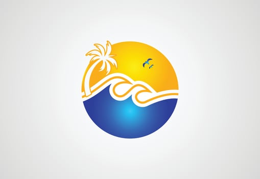 Summer beach logo design, design Concept vector