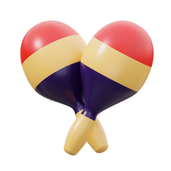 3D Traditional Spanish Maracas Icon png