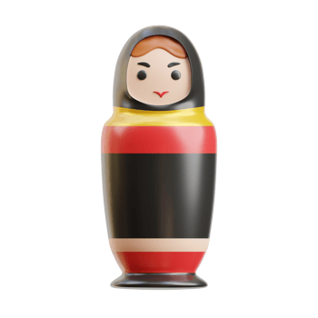 3D Colorful Russian Matryoshka Doll Illustration png