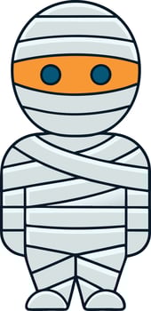 Halloween Mummy Cartoon Illustration Perfect for Kids' Halloween Party Decor and Digital Designs vector