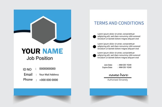 Professional medical office id card template vector