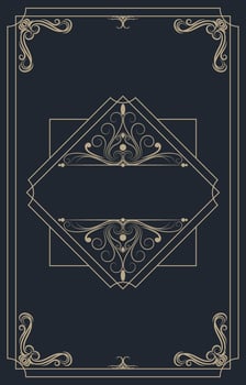 Vintage frame, gold lines, flower scroll border card vector