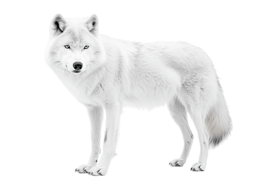White wolf on transparent background. png