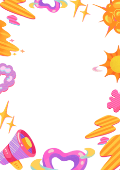 purple and yellow flash banner boom star explosion,digital painting illustration frame design png