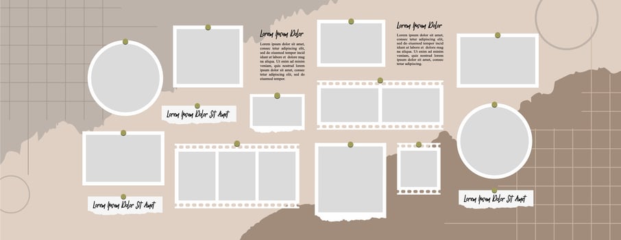 photo collage design template vector