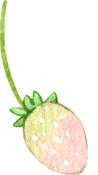 cute fresh strawberry, pastel watercolor, hand-drawn watercolor illustration png