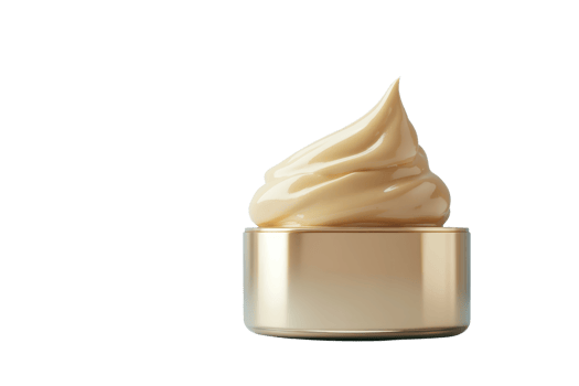Elegant cosmetic cream in gold container on transparent background. Perfect for skincare, beauty, and luxury product branding. png