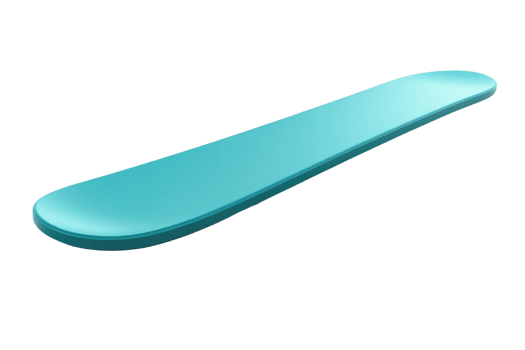 High-quality 3D turquoise snowboard isolated on transparent background. Ideal for winter sports, recreation, and design projects. png