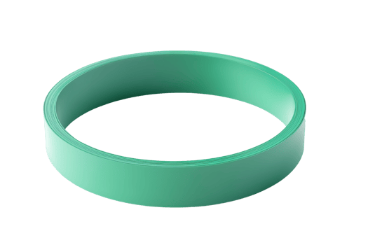 Minimalistic green silicone bracelet, isolated on transparent background. perfect for accessory themes, close-up view. png