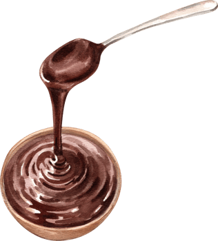 Chocolate dripping from a spoon, Hand Drawn Illustration Watercolor paintin png
