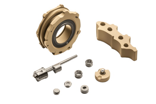 Assorted mechanical components including gears, bolts, and nuts isolated on a transparent background. Perfect for engineering and industrial themes. png