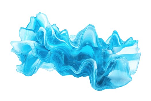 Abstract blue wave design featuring fluid, swirling forms and vibrant colors, perfect for modern artistic projects and backgrounds. png