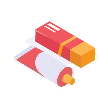 Isometric icon of a medical ointment tube for topical treatments vector