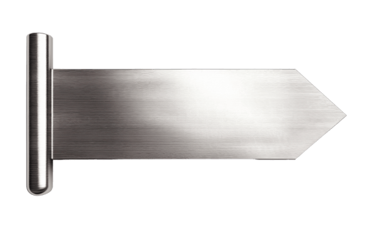 Metallic arrow sign isolated on transparent background. perfect for navigation and directional purposes in modern designs. png