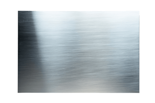 Polished stainless steel surface with a brushed texture, reflecting light beautifully. Ideal for backgrounds, tech designs, and industrial themes. png