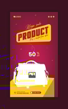 Ladies Bag Sale Social Media Story Banner Design or Super sale offer online banner template vector