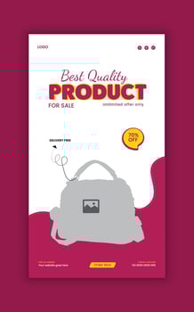 Black Friday super sale social media social story post design or vanity bag sale vertical banner template vector