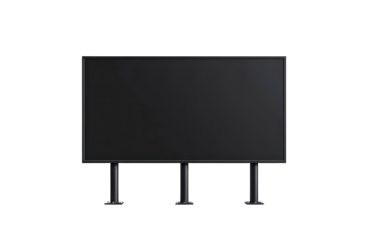 Blank black billboard on transparent background. ideal for advertising and marketing campaigns with space for custom content and messaging. png
