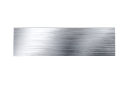 High-resolution image of a brushed metal plate, showcasing its sleek and reflective surface with a modern industrial feel. png