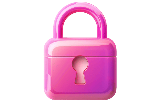 Vibrant pink padlock symbolizing security, protection, and safety. Ideal for use in digital, security, and online privacy themes. png
