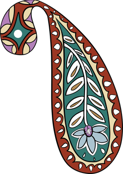 Paisley print line art hand drawn png