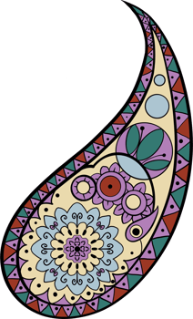 Paisley print line art hand drawn png