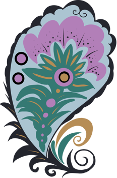 Paisley print line art hand drawn png