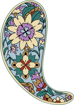 Paisley print line art hand drawn png