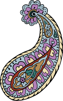 Paisley print line art hand drawn png
