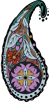 Paisley print line art hand drawn png