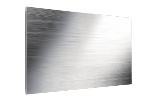 High-quality stainless steel sheet with a polished finish, ideal for industrial, architectural, and decorative applications. Shiny and sleek look. png