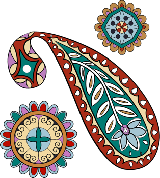 Paisley print line art hand drawn png