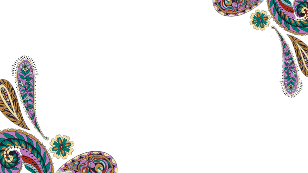 Frame of Paisley print line art hand drawn png