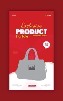 Black Friday Mega Sale Social Media Post Design or Women's Bag Sale Social Media Story Template vector