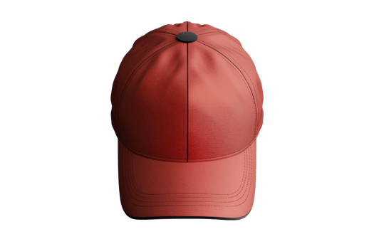 Red baseball cap isolated on transparent background. Perfect for branding, promotional merchandise, and fashion accessory design. png
