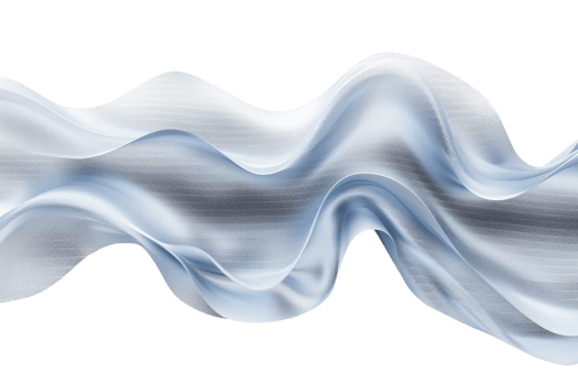 Abstract white and blue wave shape on a transparent background, perfect for modern design and visual projects. png