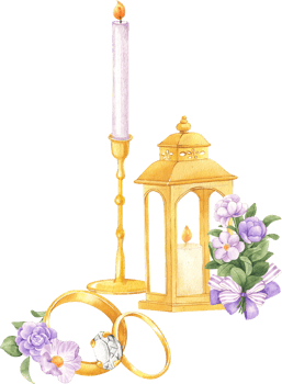 Watercolor illustration of wedding decorations. png