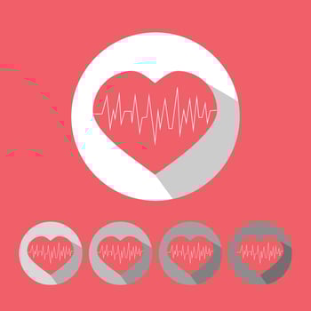 Medical icon heart flat minimalistic colorful illustration red color vector