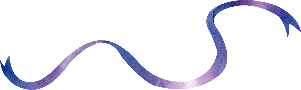 Purple ribbon swirl, Hand-drawn watercolor painting illustration png