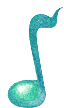 Green Musical Notes,Hand-drawn watercolor painting illustration png
