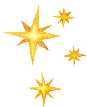 Yellow Star twinkle constellations,Hand-drawn watercolor painting illustration png
