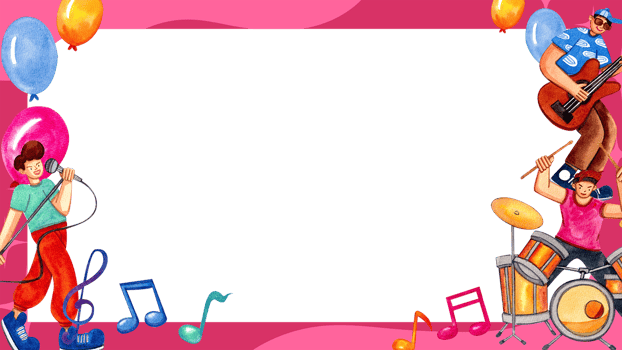 Music festival have music band, dancer enjoyful , frame design ,Hand-drawn watercolor Billboard frame png