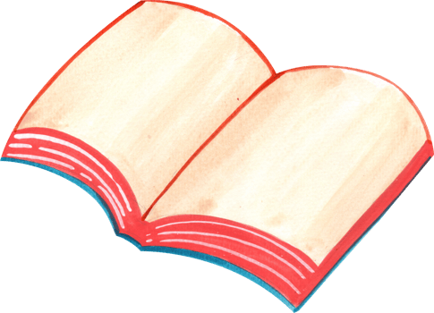 Open book, watercolor painting hand-drawn illustration png