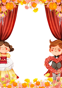 The Bride and Groom Kiss on Wedding Day and Flowers curtain decor, Hand Drawn Illustration Watercolor png