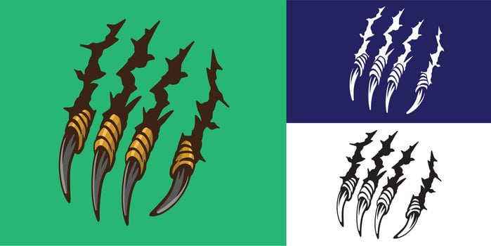 set of eagle claw good for sticker, decals, element design, tattoo design, etc vector