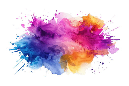 Vibrant abstract watercolor splash featuring a blend of vivid colors. Perfect for backgrounds, designs, and artistic projects. png